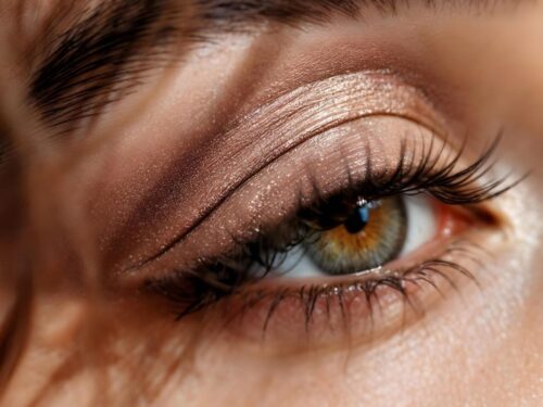 Beautiful portrait detail woman wearing makeup